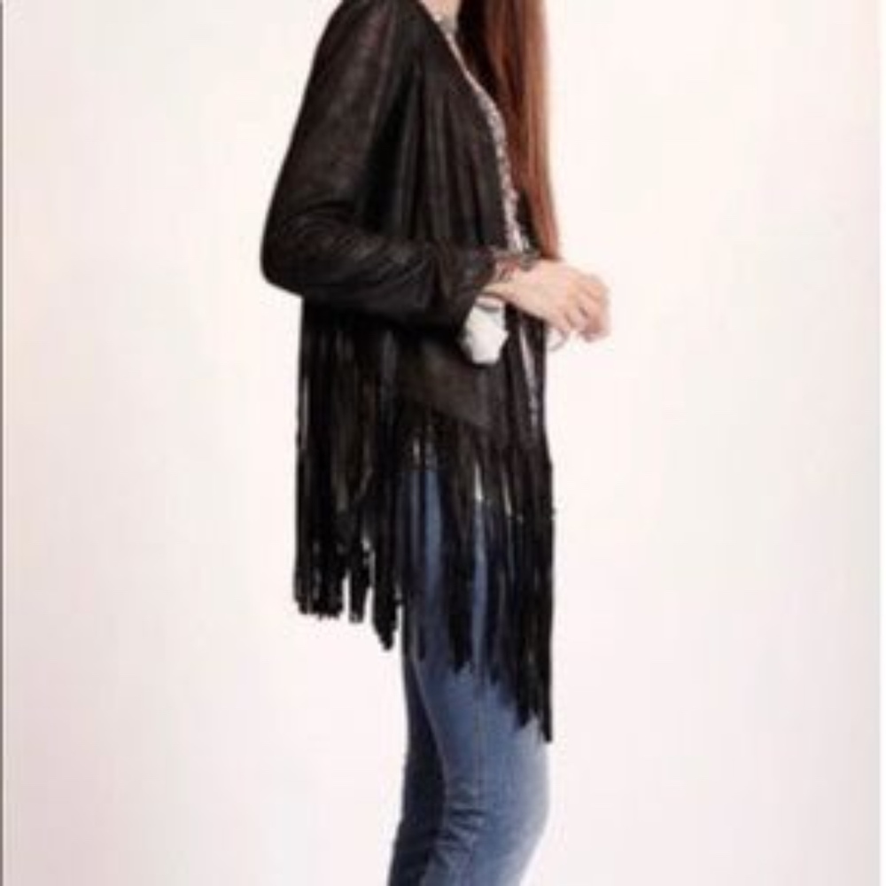 SW3 Bespoke BoHo Faux Suede Fringe Jacket